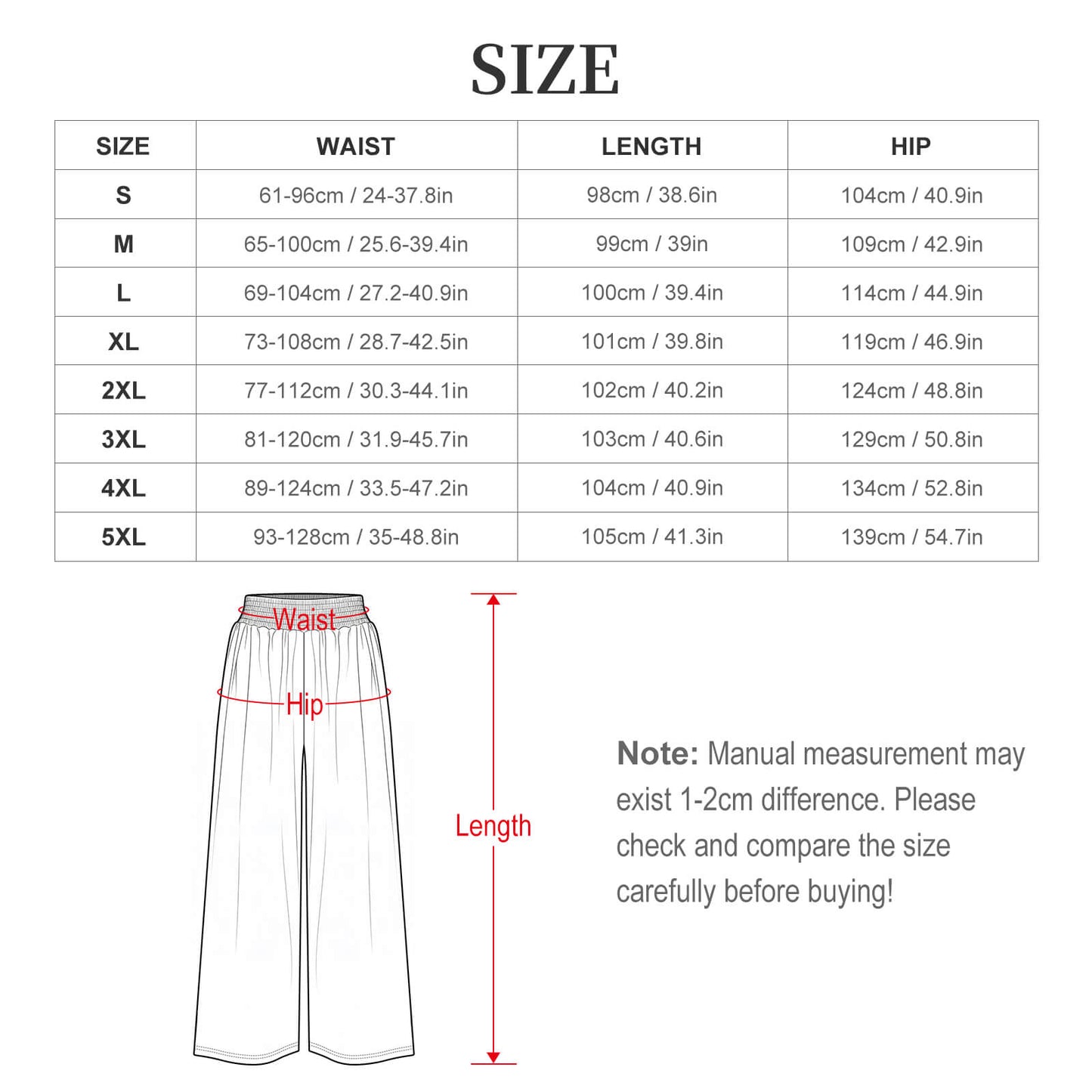 Pantalón Ancho de Cintura Alta con Elástico Fruncido para Mujer, Personalizable