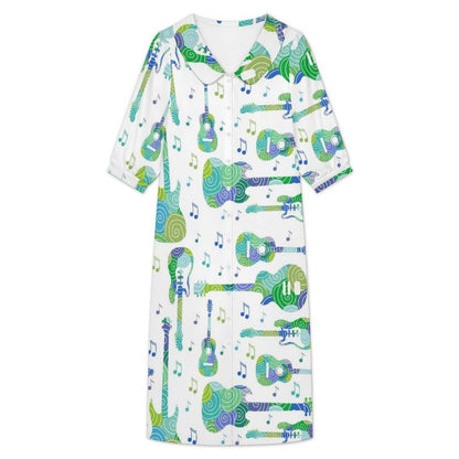 Vestido Largo de Manga Larga con Cuello Personalizable para Mujer