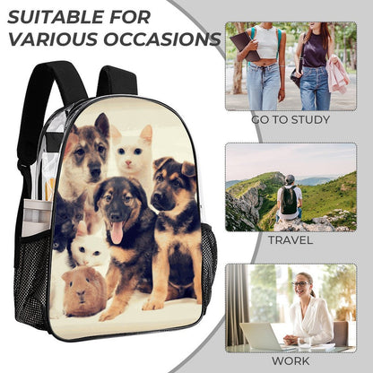 Set de Mochila Transparente 3 Piezas Personalizable con Impresión UV