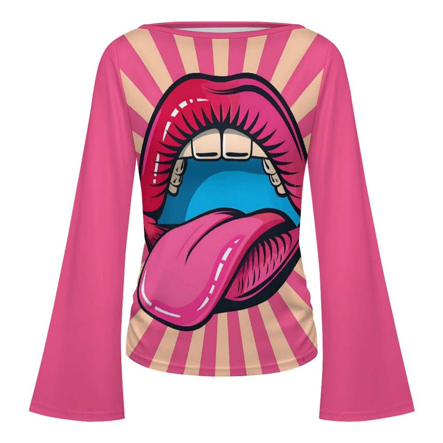 Top Personalizado Cuello Ojal | Blusa de Mangas Acampanadas