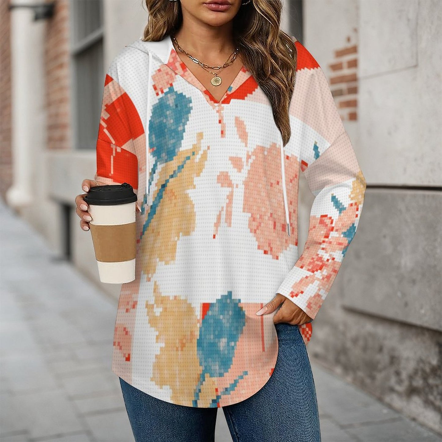 Sudadera Cuello V Personalizada para Mujer | Diseño Único