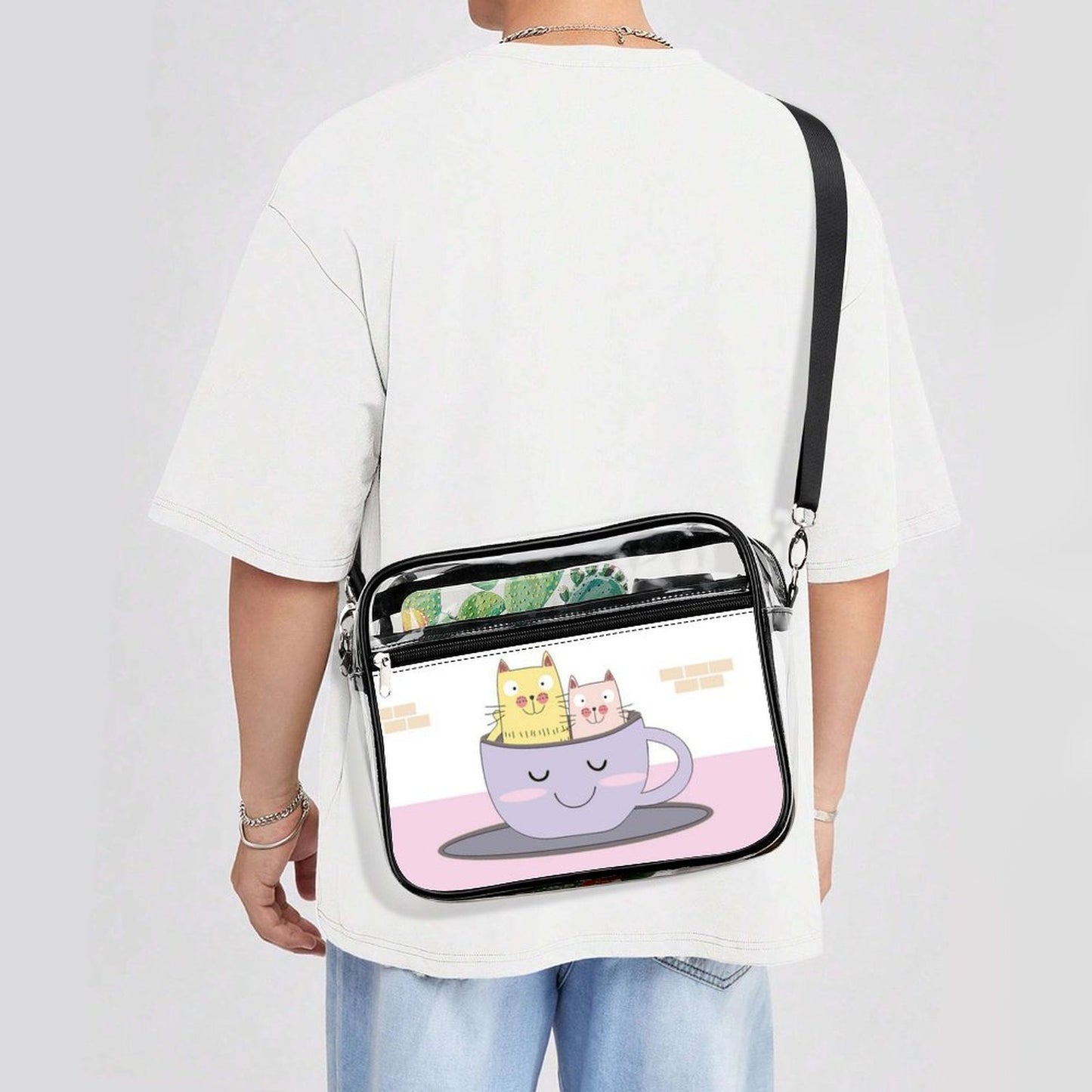 Bolsa Cruzada Transparente PVC Personalizable con Impresión UV