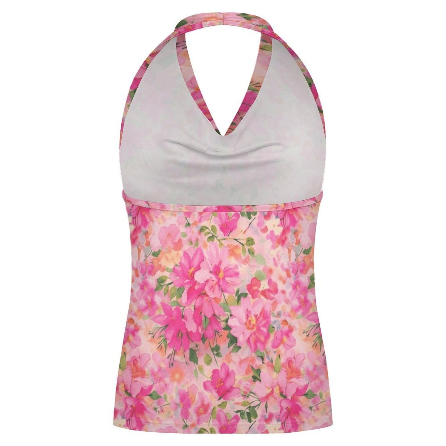 Top Halter Personalizado para Mujer | Escote Drapeado y Tela Suave