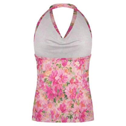 Top Halter Personalizado para Mujer | Escote Drapeado y Tela Suave