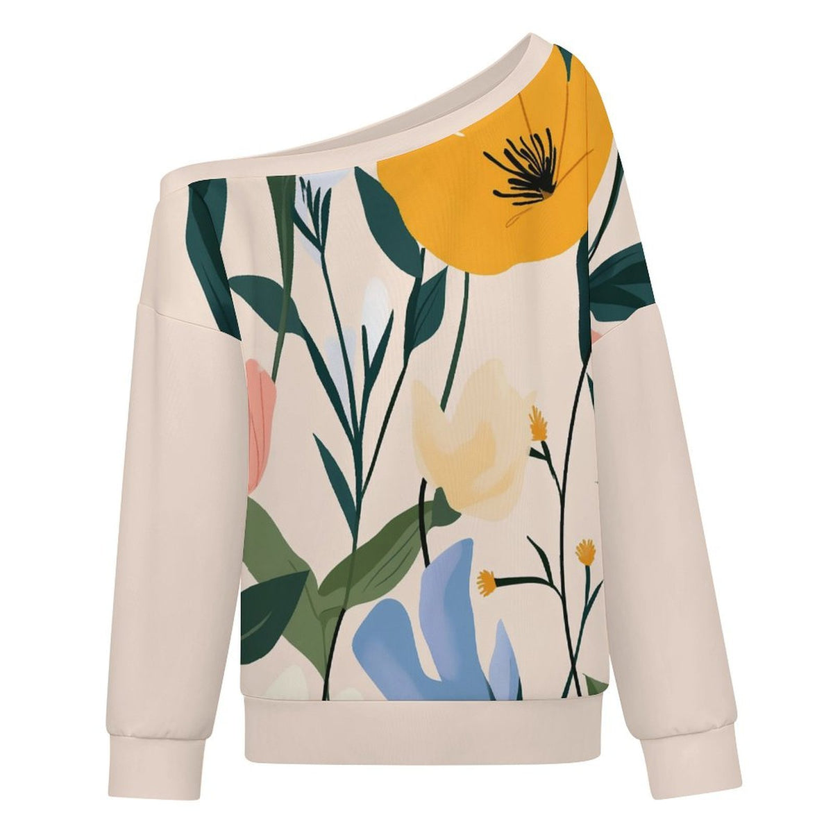 Sudadera Personalizable de Hombros Descubiertos para Mujer