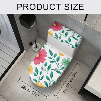 Toilet Decor Set of Two Flowers, Leaves, Spring Style 38x53cm