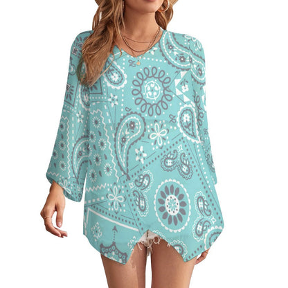 Blusa Chiffon Manga Larga Transparente | Top Playa Boho