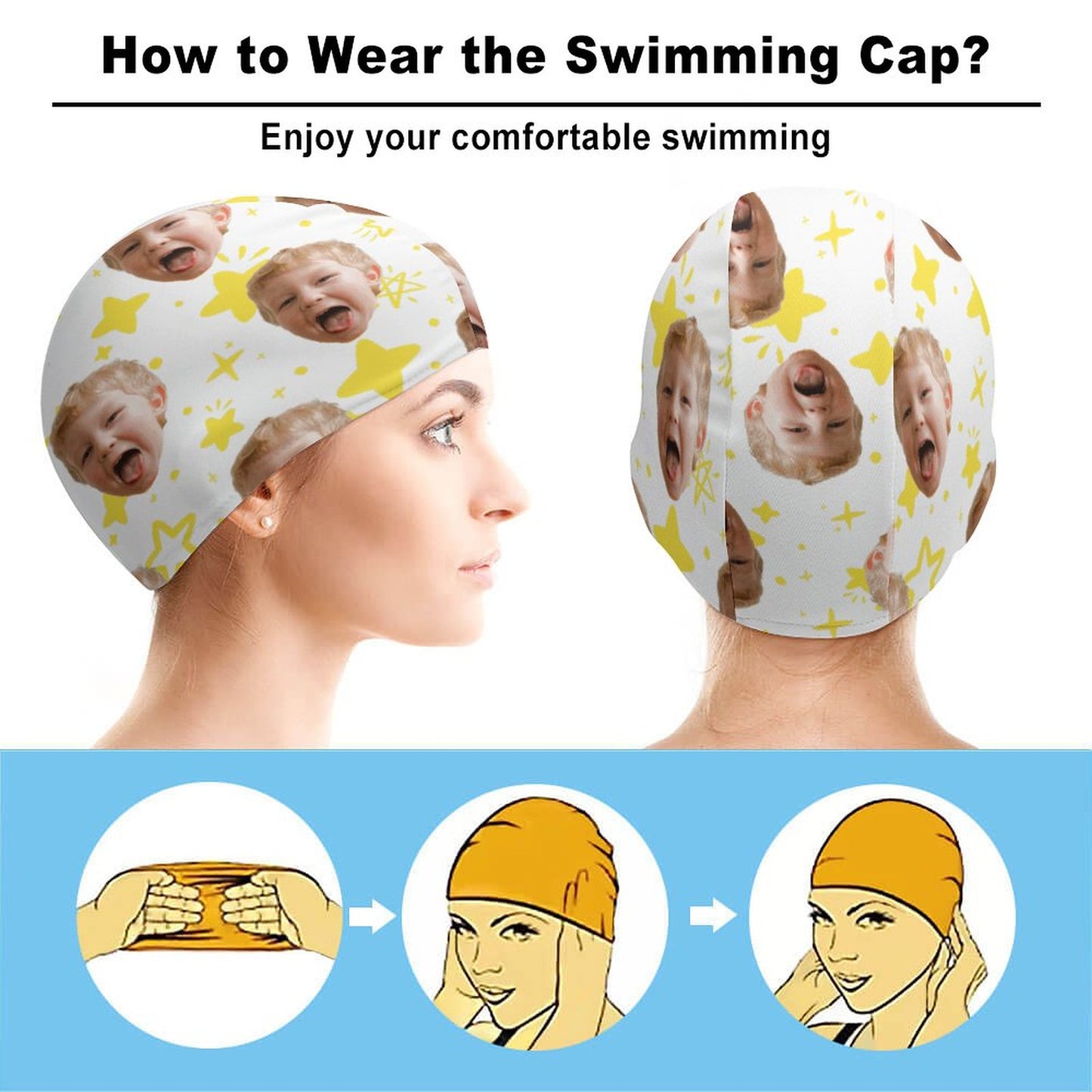 Gorro de Natación de Tela Personalizado | Gorro Piscina Lycra
