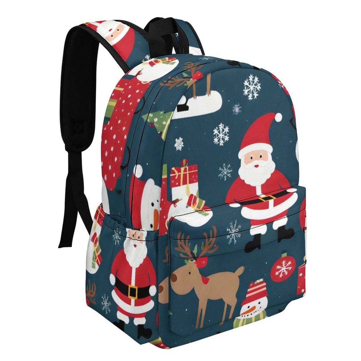 Half Printed Backpack Santa Claus, Gifts, Snowmen Style 42x30x15cm