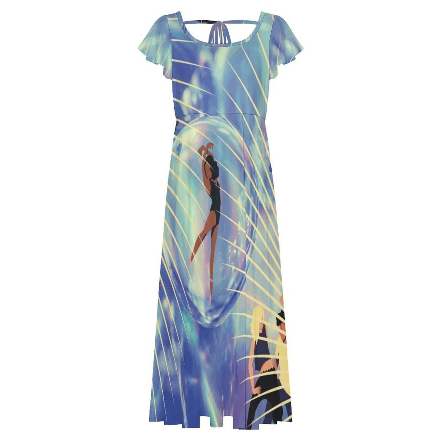 Flared Sleeve Dress Animation, Music, Dance