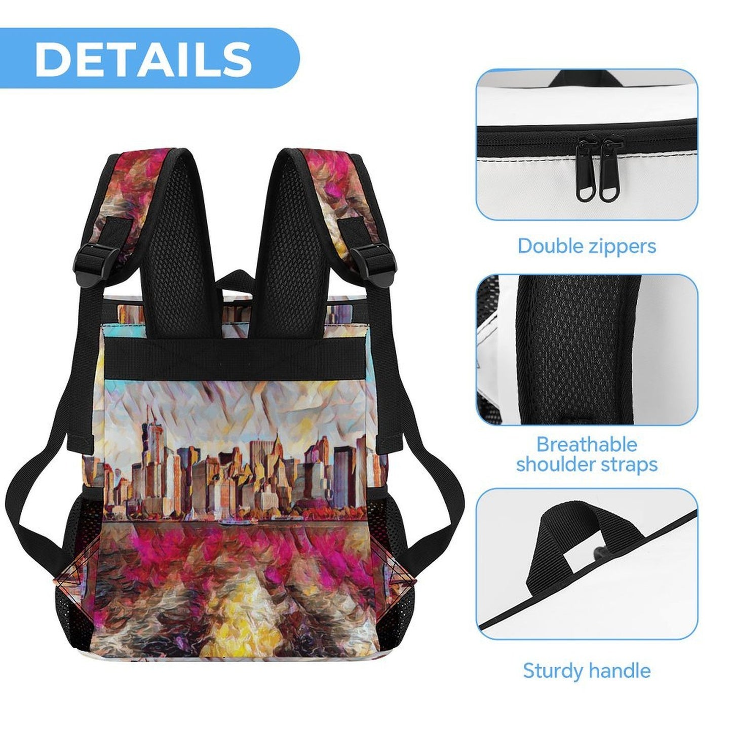 Mochila Hielera Personalizada de Tela Resistente con Impresión a Todo Color