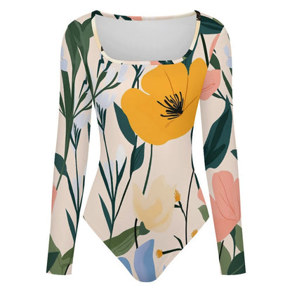 Body Cuello Cuadrado Manga Larga Personalizable para Mujer