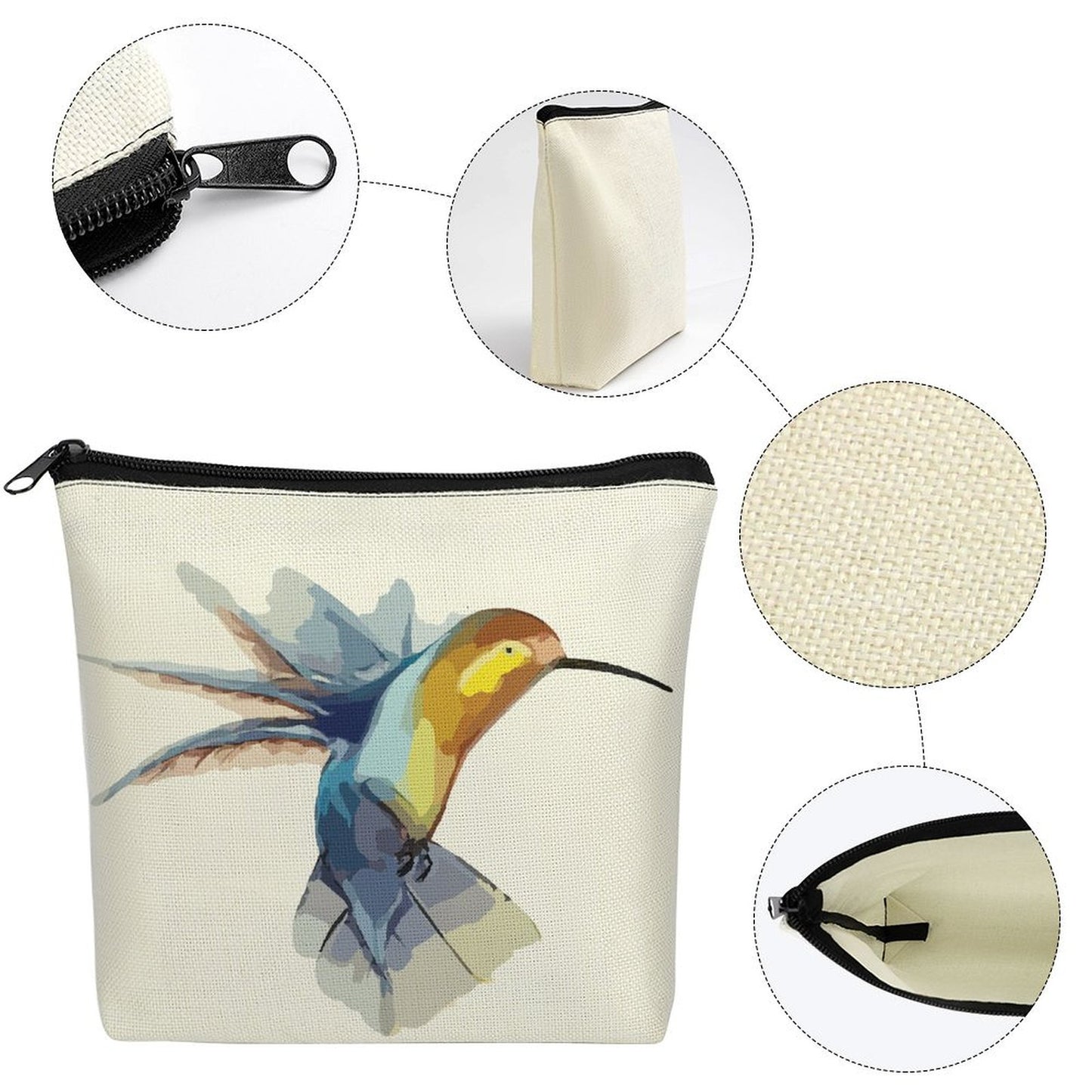 Cosmetiquera de Lino Personalizada | Bolsa de Maquillaje con Foto